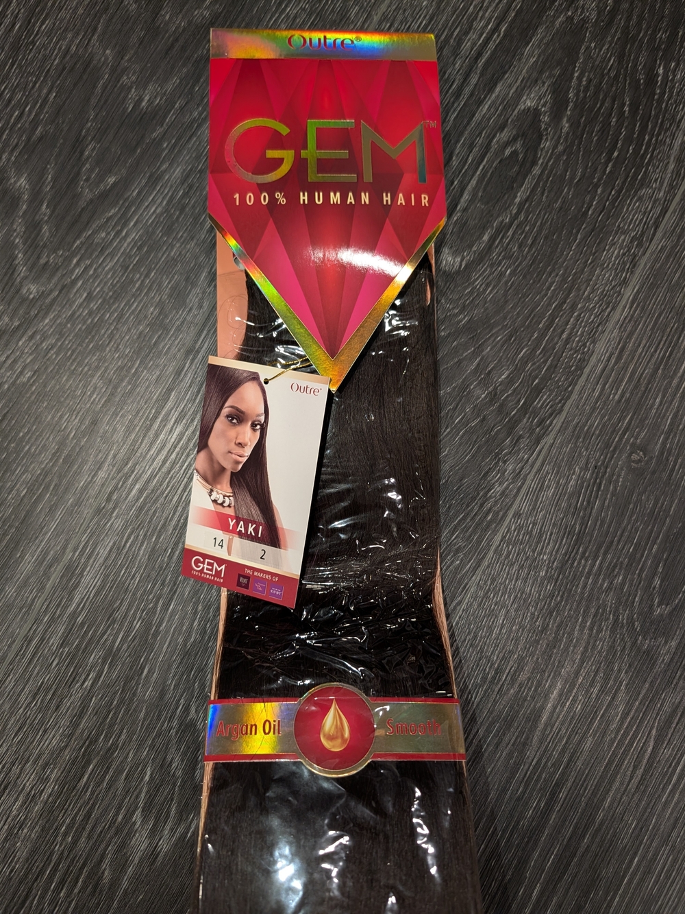 GEM 100% Human Hair Yaki Weave - Natural Black (14)